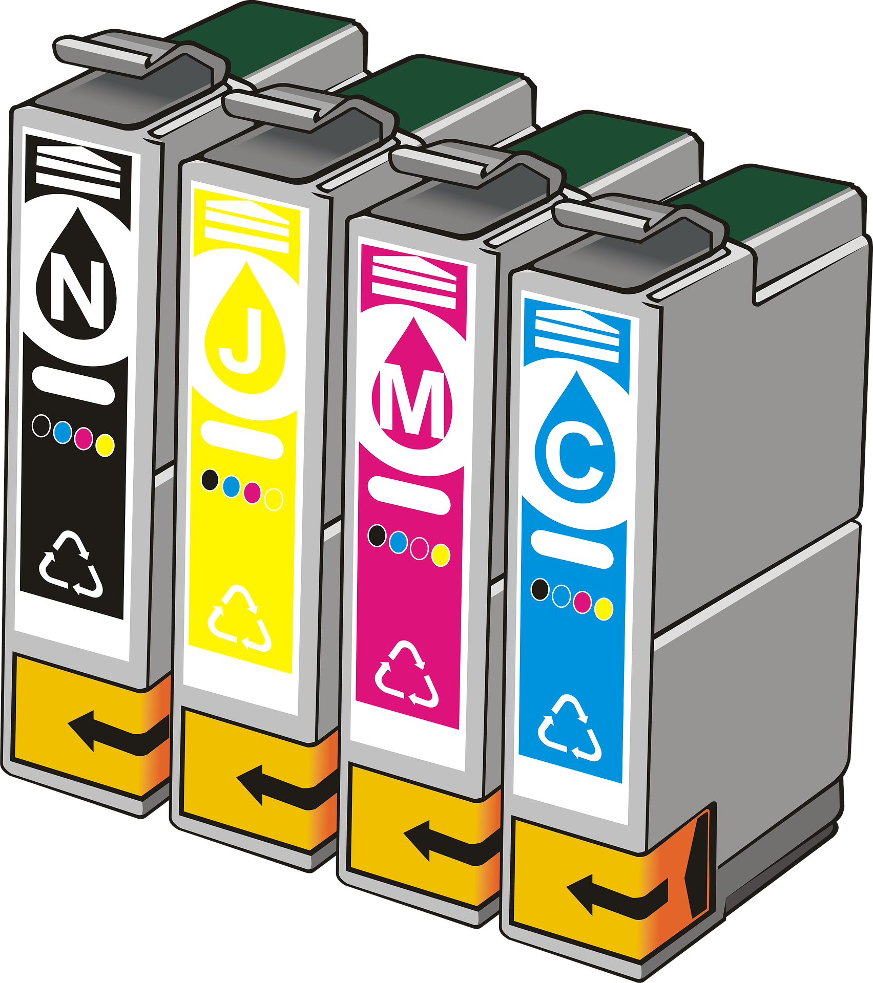 Infographie sur le réemploi et le recyclage des cartouches d’encre en France